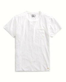ダブルアールエル ラルフローレン メンズ Tシャツ 半袖 ポケット 白 無地 Double R.L RRL Ralph Lauren Jersey Pocket T-Shirt - White