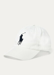 �����t���[���� �L���b�v Polo Ralph Lauren Big Pony Chino Baseball Cap �X�q White