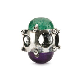 トロールビーズ Trollbeads パープル＆グリーンヘイロー Purple & Green Halo シルバー Silver 天然石 Gemstone コンビ Combination ビーズ Beads ネイチャーズパワー Nature's Powers