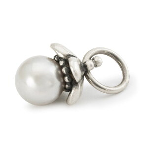 �g���[���r�[�Y Trollbeads �p�[�� �I�u �f�f�B�P�[�V�����E�^�b�Z�� Pearl of Dedication Tassel �p�[�� Pearl �V���o�[ Silver �i�[�`���[�h �R�l�N�V���� Nurtured Connections �� �͂� ���`�[�t Flower