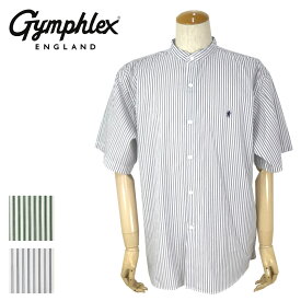 【2024SS】 Gymphlex ジムフレックス バンドカラー マルチストライプ ショートスリーブシャツ メンズ GY-B0247 MTS