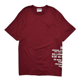 【40%OFF】DOUBLESTEAL ダブルスチール SIDE PRINT 胸ポケット Tシャツ (BURGUNDY) TEE T-SHIRTS
