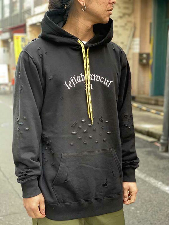 楽天市場】【40%OFF】LEFLAH (レフラー) ダメージパーカー (BLACK) 春 