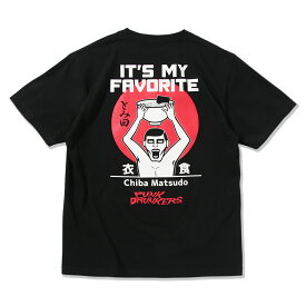 【7/9 再入荷しました】PUNK DRUNKERS パンクドランカーズ x 中華蕎麦とみ田 FAVORITE.TEE (BLACK) 半袖Tシャツ