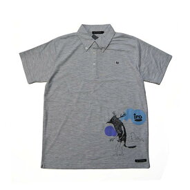 【50%OFF 半額】IFO(アイエフオー) GREY(グレー) 輪派絵師団デザイン POLO SHIRTS 半袖シャツ ポロシャツ