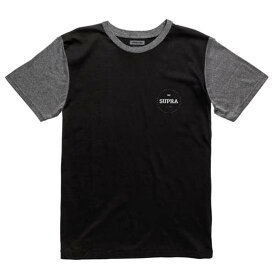 【30%OFF】【M】SUPRA スープラ TRIBLOCK CLRBLCK S/S PREMIUM T-SHIRTS (BLACK/GREY HEATHER) Tシャツ【国内正規取扱い店】【アパレル/トップス】