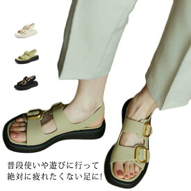 サンダル レディース 厚底サンダル ベルトサンダル スポーツサンダル ストラップ ぺたんこ サンダル 疲れない 痛くない 靴 コンフォートサンダル 夏 歩きやすい スポサン 大きいサイズ アウトドア 美脚 カジュアル シューズ 春夏 通勤 アウトドア
