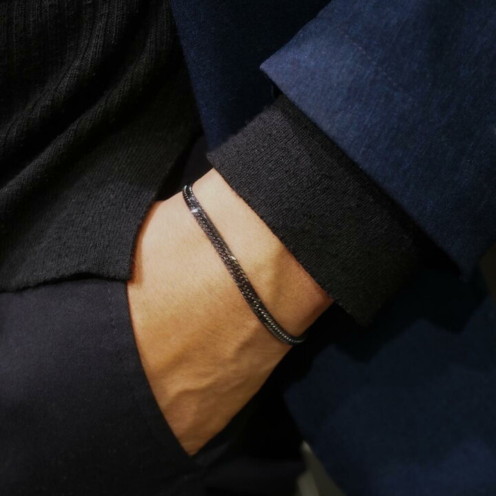 楽天市場】【当店限定】 K18 ブラック 喜平 ブレスレット トリプル12面  