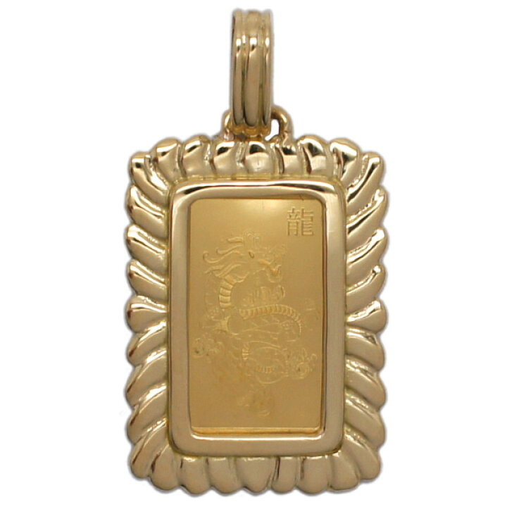 楽天市場】【新品N/新品】 龍 K24 インゴット 1g K18枠付き プレート型  