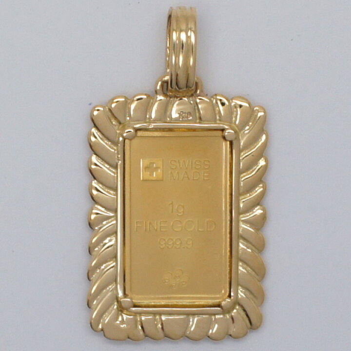 楽天市場】【新品N/新品】 龍 K24 インゴット 1g K18枠付き プレート型  
