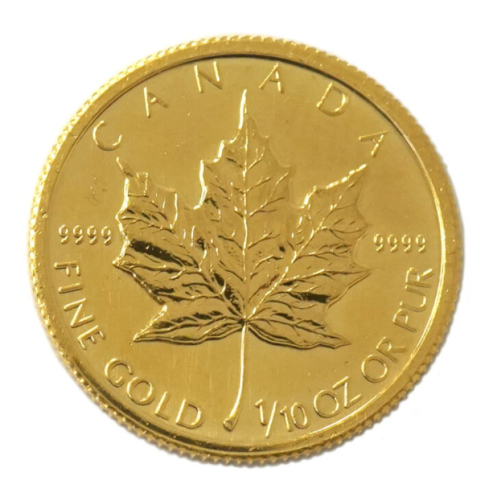 楽天市場】【中古B/標準】 24金 メイプルリーフ 金貨 1/10オンス 1  