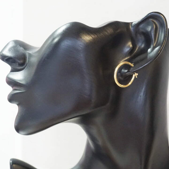 楽天市場】フープピアス 18金 K18 シンプル 直径2cm×幅2mm 18K 20mm : APRE