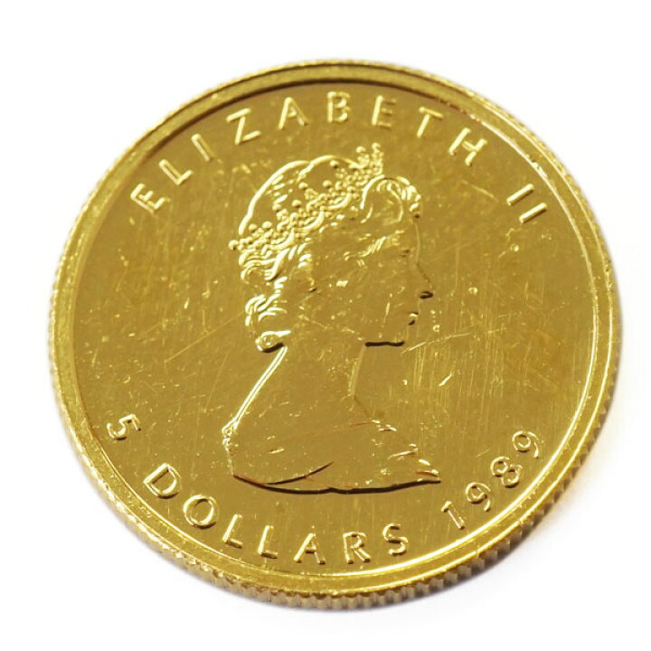 楽天市場】【中古AB/使用感小】 24金 メイプルリーフ 金貨 1/10オンス  