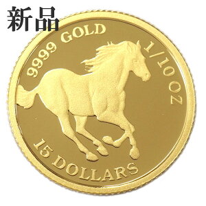 【新品N/新品】 ホース コイン 2022年 1/10オンス イギリス連邦加盟国 ツバル エリザベス2世 金貨 純金 硬貨 貨幣 k24-1-10oz-horse