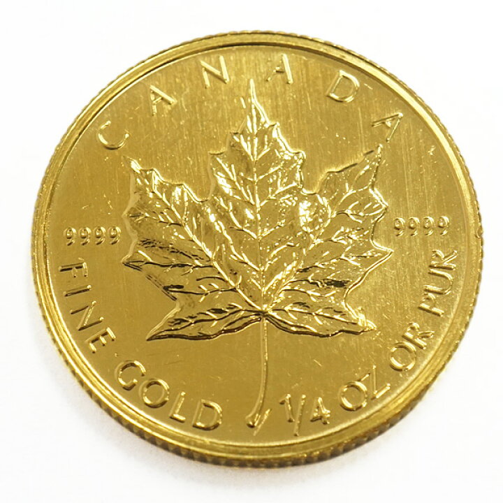 楽天市場】【中古AB/使用感小】貨幣 24金 メイプルリーフ 金貨 1/4 
