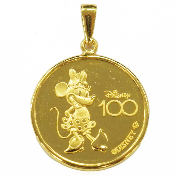 【中古B/標準】 ディズニー100周年限定メダル ミッキー ミニー 1/10オンス 純金 K24 ペンダントトップ 20440145 | APRE
