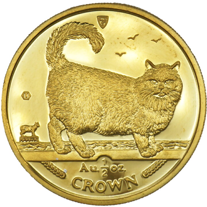 楽天市場】【中古B/標準】 貨幣 1/2oz 約15.5g マン島 キャットコイン 