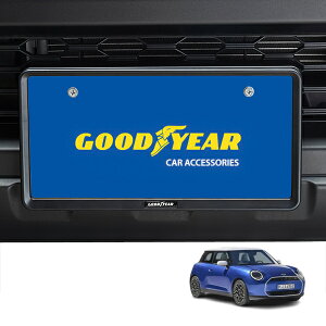 P10倍 エントリー 【GOODYEAR正規品】 新基準対応 ナンバーフレーム ライセンスフレーム マットブラック 2枚セット フロント リア ミニ クーパー F66