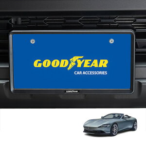 P10倍 エントリー 【GOODYEAR正規品】 新基準対応 ナンバーフレーム ライセンスフレーム マットブラック 2枚セット フロント リア フェラーリ ローマスパイダー