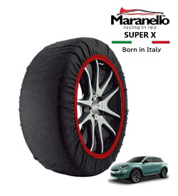 【Maranello正規品】 スノーソックス マラネロ フィアット 600ハイブリッド ラ プリマ 3AA-FH1FIM フロント 215/55R18 18インチ SUPER X 布製 タイヤ チェーン イタリア製