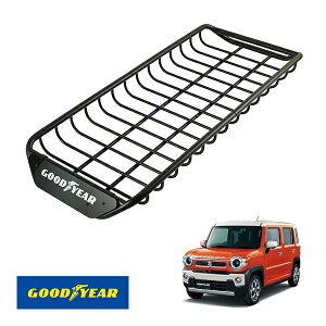 【GOODYEAR正規品】 スチール ルーフラック SKINNY PRO 1470mm×590mm×124mm 耐荷重75kg ブラック 組み立て式 GOODYEARロゴ入り ルーフキャリア バスケット ベースキャリア カーゴネット スズキ ハスラー MR