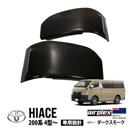 【airplex正規品】 トヨタ ハイエース 200系 4型 5型 6型 7型 TRH219W TRH224W TRH229W TRH214W 平成25年12月～現行 ダークスモーク ヘッドライトカバー プロテクター ガーニッシュ ガード エアプレックス