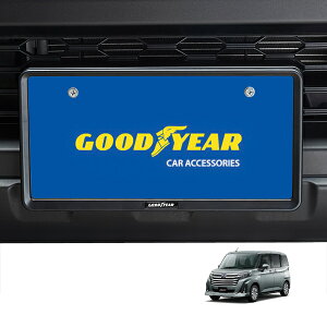 P10倍 エントリー 【GOODYEAR正規品】 新基準対応 ナンバーフレーム ライセンスフレーム マットブラック 2枚セット フロント リア スバル ジャスティ 900系