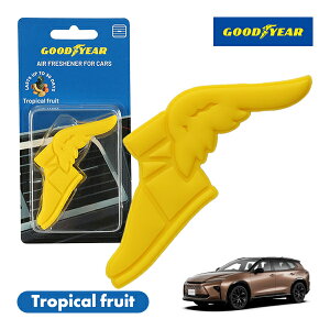 P10倍 エントリー 【GOODYEAR正規品】 イエロー 黄色 ウイングフット型 芳香剤 トロピカルフルーツ クリップ式 エアフレッシュナー エアコン吹き出し口 フレグランス トヨタ クラウンエステー