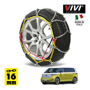 �yVIVI AUTOPARTS���K�i�z CATENE DA NEVE 16mm �X�`�[���`�F�[�� �T�b�^ �����O�^ Iron 265WD16 265/45R20 20�C���` ������ �^�C�� �`�F�[�� VW ID.�o�Y �v�� �����O�z�C�[���x�[�X ZAA-EB01L ���A