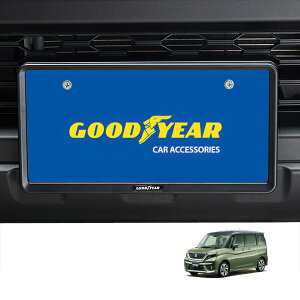 P10倍 エントリー 【GOODYEAR正規品】 新基準対応 ナンバーフレーム ライセンスフレーム マットブラック 2枚セット フロント リア スズキ ソリオバンディット MA37S MA47S