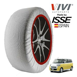 P10倍 エントリー 【VIVI正規品 ISSE製造】 ヴィヴィ イッセ SNOW SOCKS ダイハツ ムーヴキャンバス ストライプスX eco IDLE非装着車 5BA-LA850S 155/65R14 14インチ フロント スノーソックス 布製 タイヤ チ