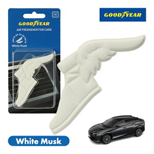 P10倍 エントリー 【GOODYEAR正規品】 ホワイト 白色 ウイングフット型 芳香剤 ホワイトムスク クリップ式 エアフレッシュナー エアコン吹き出し口 フレグランス レクサス RZ 10系