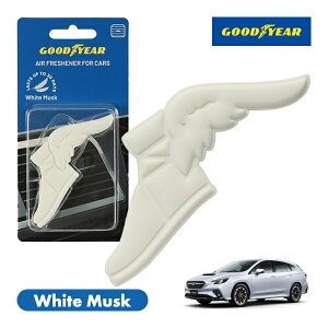 P10倍 エントリー 【GOODYEAR正規品】 ホワイト 白色 ウイングフット型 芳香剤 ホワイトムスク クリップ式 エアフレッシュナー エアコン吹き出し口 フレグランス スバル レヴォーグ VN系