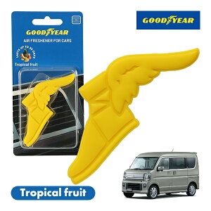 【GOODYEAR正規品】 イエロー 黄色 ウイングフット型 芳香剤 トロピカルフルーツ クリップ式 エアフレッシュナー エアコン吹き出し口 フレグランス スズキ エブリイワゴン DA17型