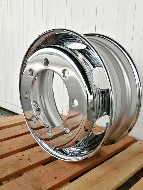 楽天市場】メッキホイール 1台分 8枚 19.5x6.75 8穴 新ISO オフセット 