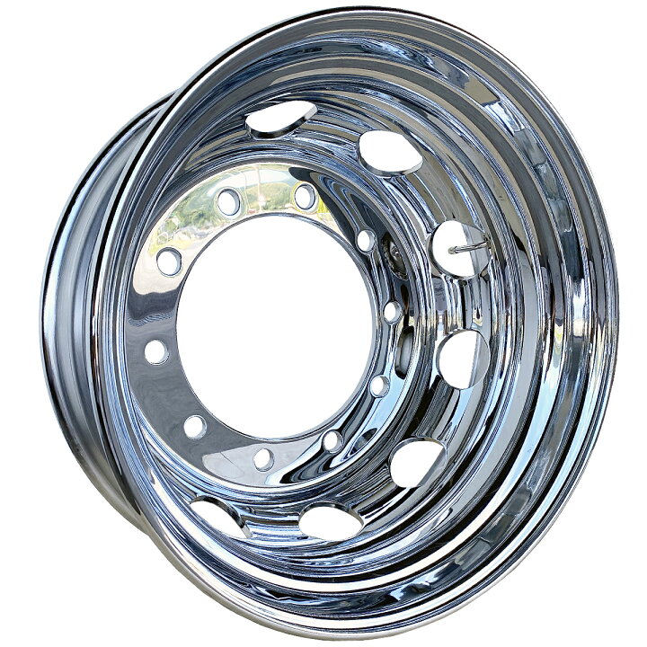 楽天市場】メッキホイール 22.5x7.50 10穴 新ISO リア用 オフセット162 