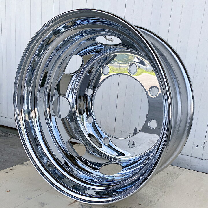 楽天市場】メッキホイール 19.5×6.75 8穴 新ISO リア用 大型 低床 4軸 