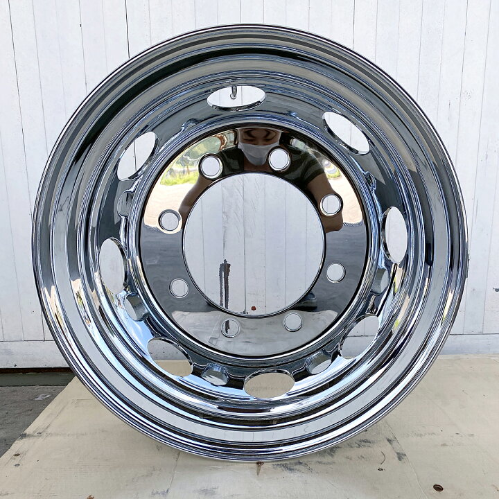 楽天市場】メッキホイール 19.5x6.75 8穴 新ISO リア用 オフセット147 