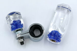 お得!【ローズ水中花シフトノブ&スピンナー2点セット】(ローズブルー青)