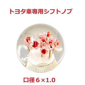 【丸型水中花シフトノブ54mmΦ 6×1.0 トヨタ車専用】珍しくて可愛い丸型水中花仕様(ピンク)