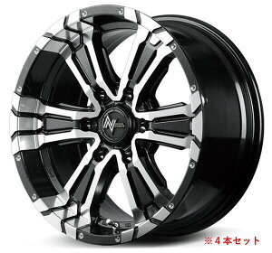 【ハイエース用ホイール MID NITRO POWER CROSS CLAW 16×6.5Jインセット38 6穴 PCD139.7 ブラックメタリック+ミラーカット 4本セット】 新品 送料無料 単品 ワイルド ドレスアップ カスタム