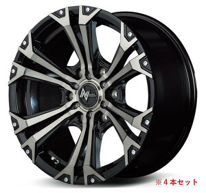 【ハイエース用ホイール MID NITRO POWER JAVELIN 17×6.5Jインセット38 6穴 PCD139.7 ブラックメタリックポリッシュブラッククリア+ピアス&ミルド 4本セット】 新品 送料無料 単品 ワイルド ド