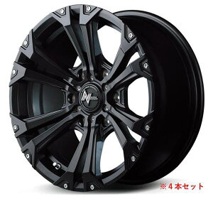 【ハイエース用ホイール MID NITRO POWER JAVELIN 17×6.5Jインセット38 6穴 PCD139.7 セミグロスブラック+ピアス&ミルド 4本セット】 新品 送料無料 単品 ワイルド ドレスアップ カスタム