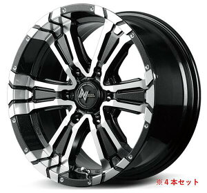【ハイエース用ホイール MID NITRO POWER CROSS CLAW 17×6.5Jインセット38 6穴 PCD139.7 ブラックメタリック+ミラーカット 4本セット】 新品 送料無料 単品 ワイルド ドレスアップ カスタム