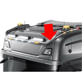 【LightFix ハイバー スカイライト "マキシマム" SCANIA Next-Gen】 ハイラインキャブ用ライト: 丸型・樽型(4個) / LED: 正面センター(無し)+側面サイド(橙色4個)+終端エンド(橙色2個) / 鏡面ポリッシュ