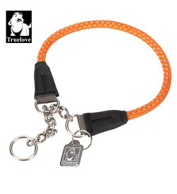 【Truelove公式】犬 首輪 ハーフチョーク 丸ロープ やわらかい 中型犬 大型犬 ステンレス チェーン ブランド アウトドア キャンプ お散歩 しつけ 引っ張り 匂い取り 拾い食い 訓練 犬用品 ドッグアイテム ナイロン ハーフチョーク3M反射ロープチェーン TLC5375
