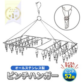 ピンチハンガー ステンレス 52ピンチ 室内干し 室内物干し ピンチ タオル干し 物干し グッズ 洗濯用品 洗濯干し ステンレスピンチハンガー