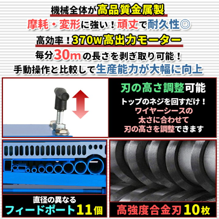 楽天市場】電線 皮むき機 剥線機 電動 皮むき工具 電線むき機 ケーブル 