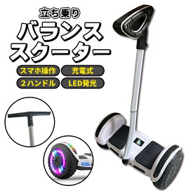 ミニセグウェイ バランススクーター 旋回バー式 白 ホワイト スケートボード バランスボード 電動スクーター 電動立り乗り車 セグウェイ