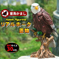 鳥よけ 鷹 鷲 タカ ワシ 置物 リアルイーグル 害鳥 オブジェ カラス 野鳥 ハト スズメ 30cm 大迫力 効果…
